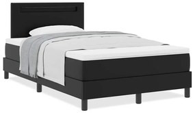 vidaXL Κρεβάτι με Στρώμα με στρώμα Μαύρο 120 x 200 cm Τεχνητό δέρμα
