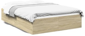 vidaXL Πλαίσιο Κρεβατιού Sonoma Δρυς 140x200 εκ. Επεξεργασμένο Ξύλο