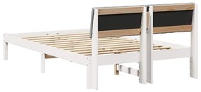 vidaXL Σκελετός Κρεβατιού Λευκό και ανοιχτό γκρι 120 x 190 cm