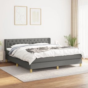 ΚΡΕΒΑΤΙ BOXSPRING ΜΕ ΣΤΡΩΜΑ ΣΚΟΥΡΟ ΓΚΡΙ 160X200 ΕΚ ΥΦΑΣΜΑΤΙΝΟ 3130522