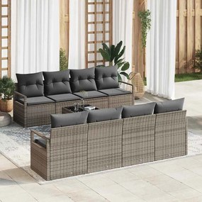 vidaXL Σετ Καναπέ Κήπου 7 pcs Γκρι 55 x 55 x 37 εκ συνθετικό ρατάν