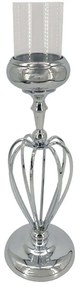 Κηροπήγιο Ακτινωτό 24-15-40056 50cm Silver Marhome Metal, Glass