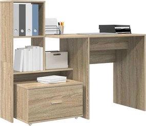 vidaXL Γραφείο Δρύς Sonoma 131,5 x 50 x 106,5 εκ. Επεξεργασμένο ξύλο
