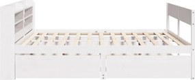 vidaXL Σκελετός Κρεβ. Χωρίς Στρώμα Λευκό 140x190 εκ Μασίφ Πεύκο