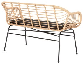 ΚΑΝΑΠΕΣ ALLEGRA  ΜΑΥΡΟ ΜΕΤΑΛΛΟ-ΜΠΕΖ ΣΥΝΘ.RATTAN 120x62x80Υεκ.