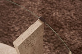 Τραπεζάκι Σαλονιού Τραβερτίνη / Διαφανές CLARA 75x75x40