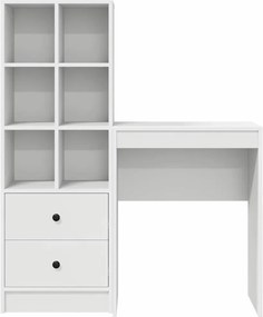 vidaXL Γραφείο με συρτάρι με ράφι με αποθήκευση 2 pcs Λευκό