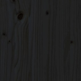 Πλαίσιο Κρεβατιού Μαύρο 150 x 200εκ Μασίφ Ξύλο Πεύκου King Size - Μαύρο