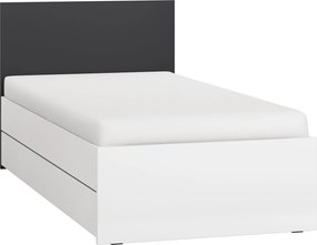 Κρεβάτι παιδικό Simple-Λευκό - Μαύρο - 95.50Χ206.00Χ90.00cm