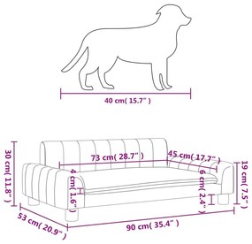 Κρεβάτι Σκύλου Καπουτσίνο 90 x 53 x 30 εκ. Βελούδινο - Καφέ