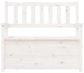 vidaXL Παγκάκι Λευκό 112,5x51,5x96,5 εκ. από Μασίφ Ξύλο Πεύκου