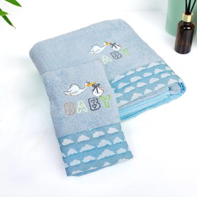 Παιδικές Πετσέτες (Σετ 2τμχ) Dimcol Stork 191 Sky Blue