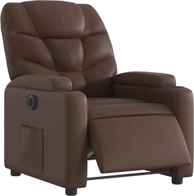 vidaXL Πολυθρόνα Ηλεκτρική Ανακλινόμενη Καφέ Συνθ. Δέρμα