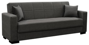 Καναπές-κρεβάτι με αποθηκευτικό χώρο τριθέσιος Vox  ανθρακί ύφασμα