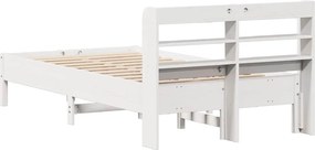 vidaXL Σκελετός Κρεβ. Χωρίς Στρώμα Λευκό 75x190 εκ Μασίφ Πεύκο