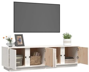 vidaXL Έπιπλο Τηλεόρασης Λευκό 140 x 40 x 40 εκ. από Μασίφ Ξύλο Πεύκου