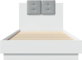 vidaXL Πλαίσιο Κρεβατιού με Κεφαλάρι Λευκό 100x200 εκ. Επεξ. Ξύλο
