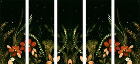 Εικόνες 5 μερών με floral στολίδι - 200x100