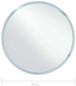 Καθρέφτης Μπάνιου με LED 70 εκ. - Ασήμι