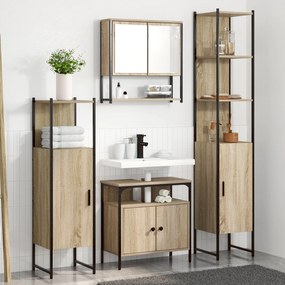 vidaXL Σετ Επίπλων Μπάνιου 4 pcs Sonoma Δρυς 33 x 33 x 188,5 εκ.