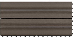 vidaXL Πλάκα Κατασκευής 6 pcs Σκούρο Καφέ 60 x 30 cm WPC