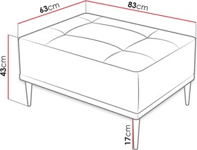 Πουφ Rapallo-Moustardi - 83.00Χ63.00Χ43.00cm