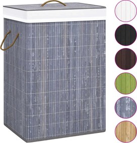 vidaXL Καλάθι Άπλυτων με 1 Τμήμα Γκρι από Μπαμπού