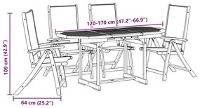 ΣΕΤ ΤΡΑΠΕΖΑΡΙΑΣ ΚΗΠΟΥ 5 ΤΕΜΑΧΙΩΝ ΜΑΣΙΦ ΞΥΛΟ ΑΚΑΚΙΑΣ / ΤΕΞΤΙΛΙΝΗ 3279308