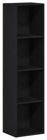 vidaXL Βιβλιοθήκη Μαύρη Δρυς 36x30x143 εκ. Επεξεργασμένο ξύλο