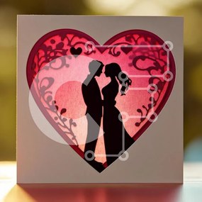 Intra Συλλεκτικό Ξύλινο Παζλ Plywood 4mm - Ρομαντική ευχετήρια κάρτα με σχέδιο καρδιάς Σε Ξύλινο Κουτί - Διαστάσεις Puzzle: 10x10 cm – 25 κομμάτια