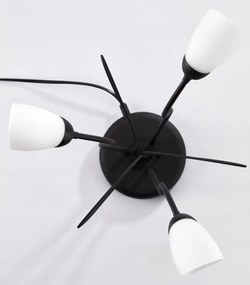 Επιτραπέζιο Φωτιστικό Gloriosa Φ35cm Μαύρο με Οπαλ Γυαλί