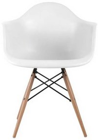 Πολυθρόνα Alea Wood ΕΜ129,1W 62x58x81cm White Σετ 4τμχ Wood, Polypropylene