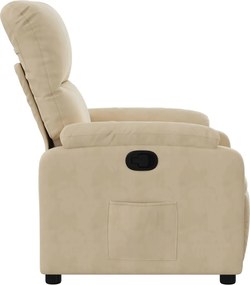 vidaXL Πολυθρόνα Ανακλινόμενη Κρεμ Ύφασμα Μικροϊνών