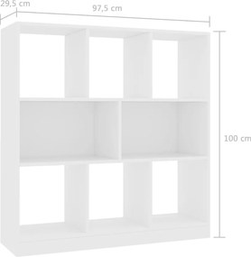 vidaXL Βιβλιοθήκη Λευκή 97,5 x 29,5 x 100 εκ. από Επεξ. Ξύλο
