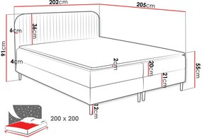 Επενδυμένο κρεβάτι Box Best I-Portokali-200 x 200