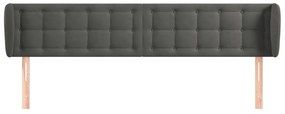 Κεφαλάρι με Πτερύγια Σκούρο Γκρι 203x23x78/88 εκ. Βελούδινο 3117645