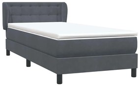 BOX SPRING ΚΡΕΒΑΤΙ ΜΕ ΣΤΡΩΜΑ ΣΚΟΥΡΟ ΓΚΡΙ 80X210 ΕΚ. ΒΕΛΟΥΔΙΝΟ 3317842