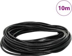 vidaXL Δερμάτινο σχοινί 1 Μαύρο Ø2,5 χιλ. x 10 μ. Δέρμα
