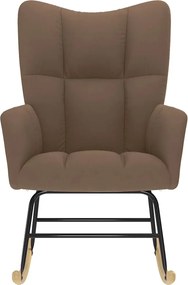 vidaXL Κουνιστή Πολυθρόνα Καφέ Υφασμάτινη