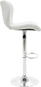 Σκαμπό μπαρ Coozy pakoworld pu σε λευκό χρώμα σκελετός χρωμίου