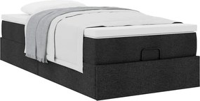 vidaXL Οθωμανικό κρεβάτι με στρώμα Μαύρο 80x200cm Ύφασμα