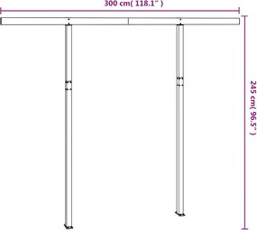 vidaXL Στύλοι Τέντας Σετ Ανθρακί 300 x 245 εκ. από Σίδερο