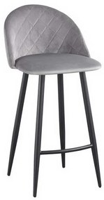 Σκαμπό Bar Bella ΕΜ758,2 48x52x70/94cm Black Grey Σετ 4τμχ Metal, Fabric