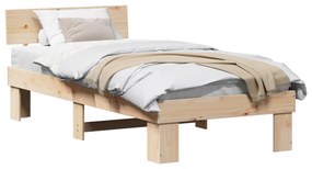 vidaXL Σκελετός Κρεβατιού Καφέ 90 x 190 cm Συμπαγές ξύλο πεύκου