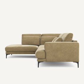 Γωνιακός καναπές με αριστερή γωνία από βελούδο stonewashed, Marsile