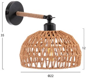 ΑΠΛΙΚΑ ΤΟΙΧΟΥ GLIDE  ΜΕΤΑΛΛΙΚΗ ΒΑΣΗ-ΣΧΟΙΝΙ- [Ε27] 22x22x35-21Υεκ.