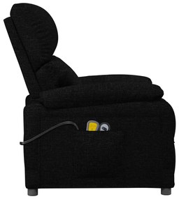 vidaXL Πολυθρόνα Μασάζ Ηλεκτρική Μαύρη Υφασμάτινη