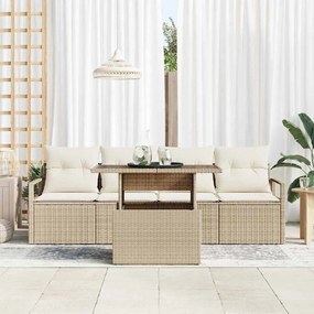 vidaXL Σετ Καναπέ Κήπου 5 pcs μπεζ και κρεμ 100 x 55 x 73 εκ