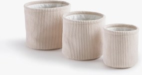 Σετ 3 στρογγυλά καλάθια από κοτλέ βελούδο, VELOUDO