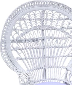Πολυθρόνα Dorothy Inart με λευκό μαξιλάρι-λευκό rattan 115x53x147εκ
